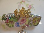 Soldered Broken China Jeweled Brooch Pin -  3