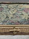 Vintage Singer Sewing Basket Floral Woven Handle Organizer Box Storage Tan Lid