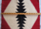 Antique Wool Navajo Handmage Rug Weaving Mat Placemat Red Beige Black 17 x16 5 