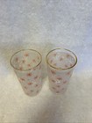 Pair 2 Mcm 1950 s Atomic Orange Pinwheel Glasses Vintage Retro Mid Century