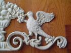 Vintage Cast Iron Garden Wall Plaque Pair Of Birds Eating From Fruit Filled Urn