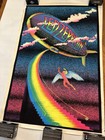 Vintage 1970 s Led Zeppelin Stairway To Heaven Flocked Velvet Blacklight Poster 