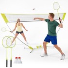 Easy Setup Badminton Net Set Alloy Steel Poles With 2 Rackets 2 Shuttlecocks