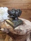 Vintage Bronze copper Zodiac Animal Dog Stamp