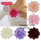 Large Rose Flower Brooches Dainty Satin Big Camellia Brooch Pins 12cm  White