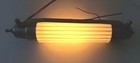 Vintage Art Deco Milk Glass Ribbed Torpedo Bullet Headboard Bed Light Lamp