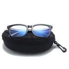 2-pack Sunglasses Hard Case Eye Glasses Black Clam Shell Zipper With Hook