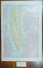 Vintage 1892 New York City Ny Map 14 x22  Old Antique Original Manhattan Nyc