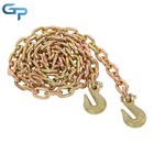 2 Pack Tow Chain G70 Steel 7100lbs Binder Transport Chain Grab Hooks 3 8in  10ft