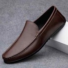 Genuine Leather Loafers Moccasin Fashion Slip On Soft Casual Handmade Boat Shoes