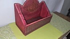 Vintage Style Primitive Handmade Pine Wood Wall Hanging Candle Box Scalloped