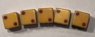 5 Vintage 5 8    Butterscotch Bakelite Tri Colored Dice