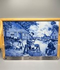 Vintage Dutch Delft Tile Tableau W  Johannes Coenraad Van Hunnik Clog Maker Art