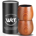 Charred Wooden Bourbon Drinking Glass  2 Pack Handmade Whiskey 2 Pack Charred