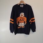 Vintage 1980s Handmade Auburn University Sweater War Eagle Varsity Unique Large 
