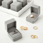 6 Pcs Jewelry Box Set  Velvet Gift Box   Single Ring Box Case For Proposal  Grey