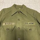 Vintage 60s Us Army Og-108 Wool Field Shirt Size M Green Vietnam War Era