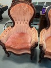 1980s Kimball Victorian Mahogany Kings Parlor Chairs Set Of 2