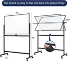 Large Rolling Whiteboard - Dry Erase Magnetic 48 X 32 Inches White Board Height