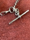 Antique  Solid Silver Pocket Watch Albert Chain   Silver Stamp Holder