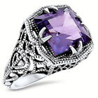 Antique Style 925 Sterling Silver Color Changing Simulated Alexandrite Ring  906