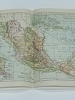 1903 Antique Map Mexico West Indies Central America Color Foldout 