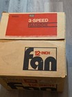 Vtg 70s Sears Original Box Hassock 3-speed 12    Floor Fan 348044 Works Great 