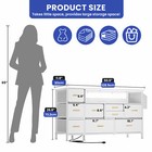 Chest Of 9 Drawers Dresser White Organizer Cabinet Adjustable Led Light Usb Port