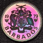 Unc Proof 1979 Barbados One Cent Rainbow Toning  62-57 