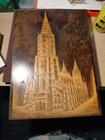 Vintage German Wood Plaque Depicting The  ulm Minster  church 
