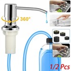 1 2 Pcs 360   Stainless Steel Kitchen Sink Liquid Soap Dispenser Pump Bottle Tube