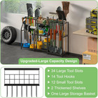 Garden Tool Organizer 3-tier Heavy Duty Rack With Hooks   Storage Basket