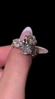 3 10tcw Oval Cut Real Moissanite Wedding Bridal Set Ring 14k White Gold Plated