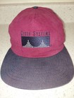 Cisco Systems Vintage Hat Maroon Htf Leather Strap Back Adjustable Euc Usa Made