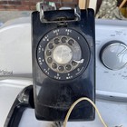 Rotary Dial Western Itt Electric Wall Mount Black Art Phone Vintage Untested