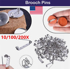 10-200pcs Bar Pins Backs Safety Clasp  Silver Brooch Clasp Pins  Pin Badge Us