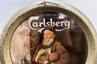 Carlsberg Beer Advertisement Tin Tray Vintage Serving Collectible Man Cave Bar