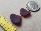 Genuine Beach Sea Glass Surf Tumbled Royal Ruby Red Ocean Frosted Small Rare 2