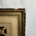 Vtg Rare  Masonic Embroidered Patches Framed Large Antique 28x28