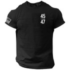 45 47 Trump Shirt Left Chest Ultra Maga Patriotic Usa American Flag