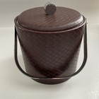 Vintage  Georges Briard Ice Bucket Bar Ware Faux Leather Retro Mcm