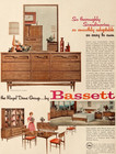 Bassett Furniture Advertisement 1960 Royal Dane Scandinavian Vintage Print Ad