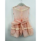 Unbranded Vintage Swiss Dot Lace Party Dress 3t Pink Sheer Bow Back