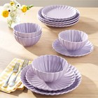 Pioneer Woman Colette 12-piece Stoneware Dinnerware Set Purple