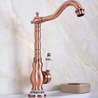 Antique Red Copper Single Handle Bathroom Vessel Sink Faucet Swivel Mixer Tap