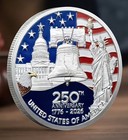 250th Anniversary United States Of America Silver Commemorative Coin Medal     
