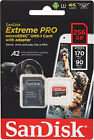 Sandisk 256gb Extreme Pro Micro Sd Microsdxc Uhs-i U3 A2 Memory Card W  Adapter