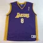 Kobe Bryant  8 Los Angeles Lakers Champion Authentic Jersey Purple Men   s 44 L