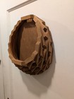 Vintage Wooden Wall Pocket Hanging Basket Rustic Farmhouse Cottagecore Decor