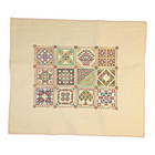 Handmade Folk Art Quilt Sampler Cross Stitch Completed Piece   Ready To Frame
